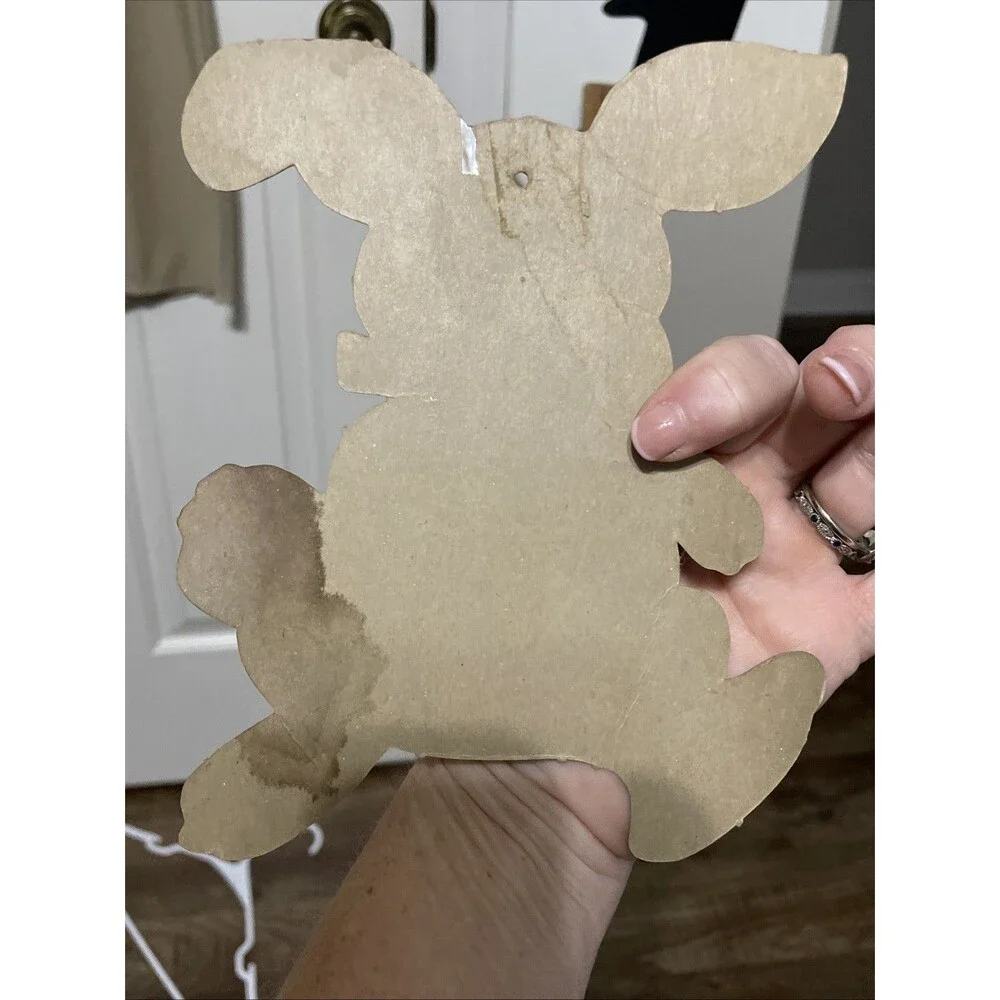 Vintage 1960’s Easter Die Cut Cardboard Wall Decorations Lot Of 4 Duck Bunny